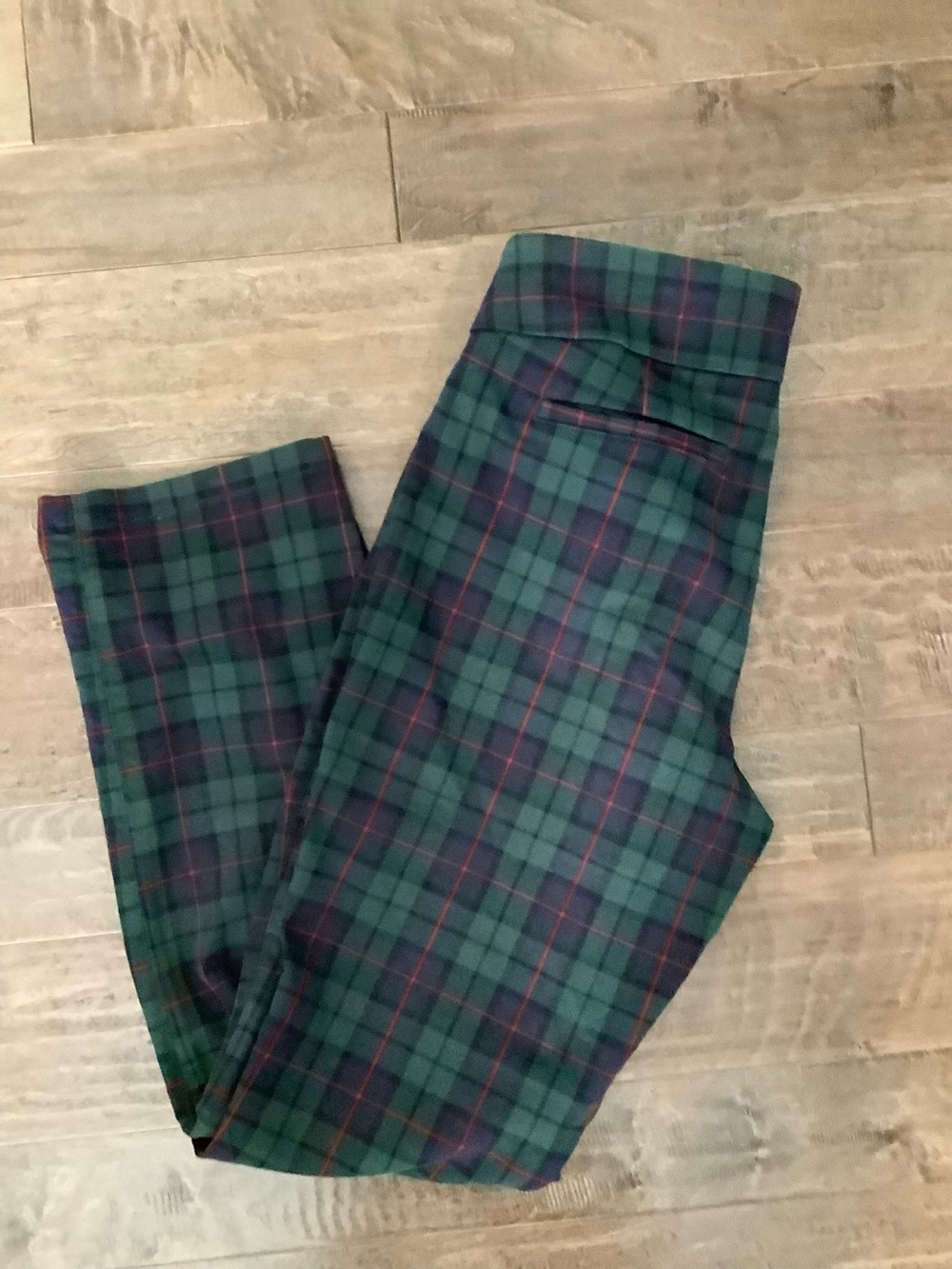 croft & barrow Green and Navy Plaid l Trousers